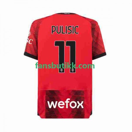 Fotballdrakt AC Milan Christian Pulisic 11 Hjemmetrøye 2023-2024 Kortermet